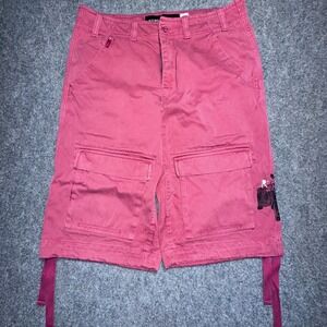 Vintage Y2K Rocawear Cargo Shorts Men's Sz [34W]‎ Pink Red Hip Hop 2000s